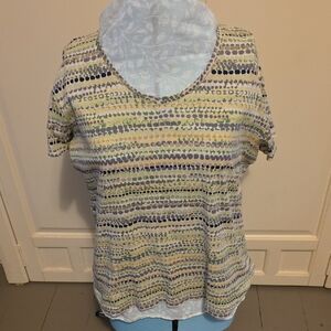 Croft & Barrow Women's Short Sleeve Top - Yellow, Purple, White [2/$10]